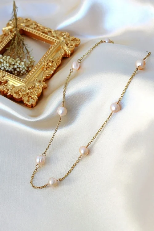 "Brunella" | 24K Baroque Freshwater Pearl Choker - Image 6