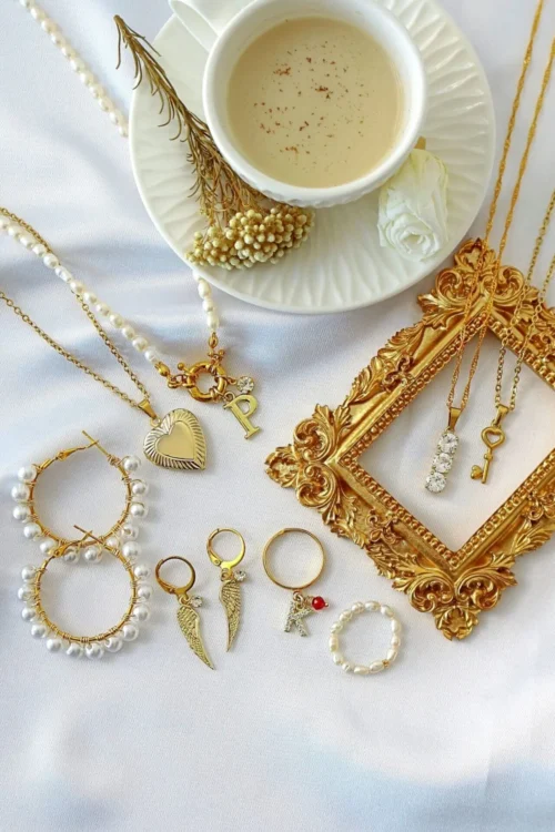 Aurora 24K Pearl Hoops - Elegant Hand-Wired Gold Plated Hypoallergenic Earrings - Image 3