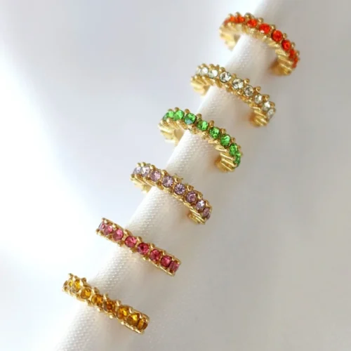 Rainbow Dust 18K Gold Ear Cuff | Hypoallergenic & Nickel-Free Jewelry