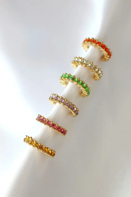 Rainbow Dust 18K Gold Ear Cuff | Hypoallergenic & Nickel-Free Jewelry