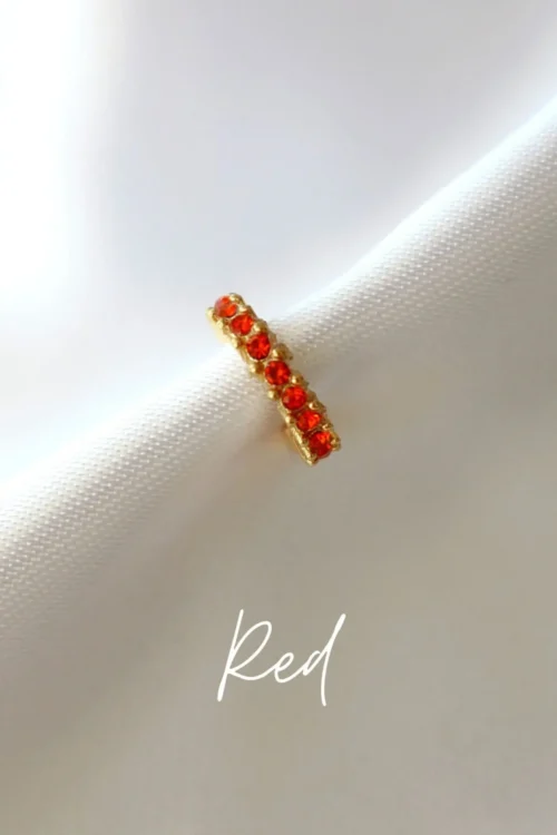 Rainbow Dust 18K Gold Ear Cuff | Hypoallergenic & Nickel-Free Jewelry - Image 2