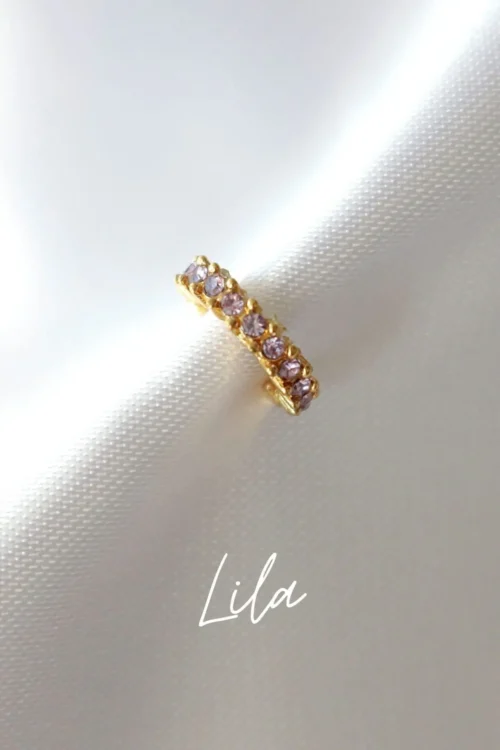 Rainbow Dust 18K Gold Ear Cuff | Hypoallergenic & Nickel-Free Jewelry - Image 5