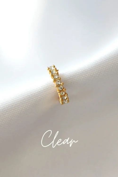 Rainbow Dust 18K Gold Ear Cuff | Hypoallergenic & Nickel-Free Jewelry - Image 3