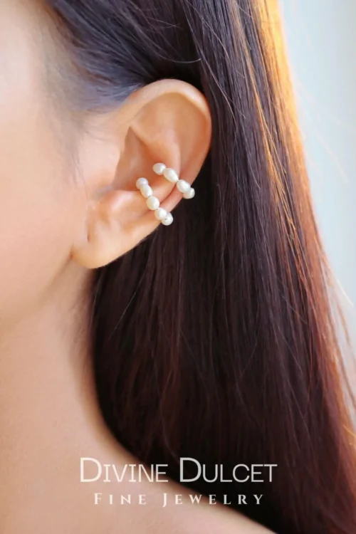 "Pearly Cuties" | 18K Freshwater Pearl Ear Cuffs (Pair) - Image 3