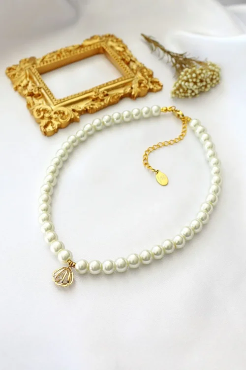 "Ocean Treasure" | 24K Czech Pearls Choker