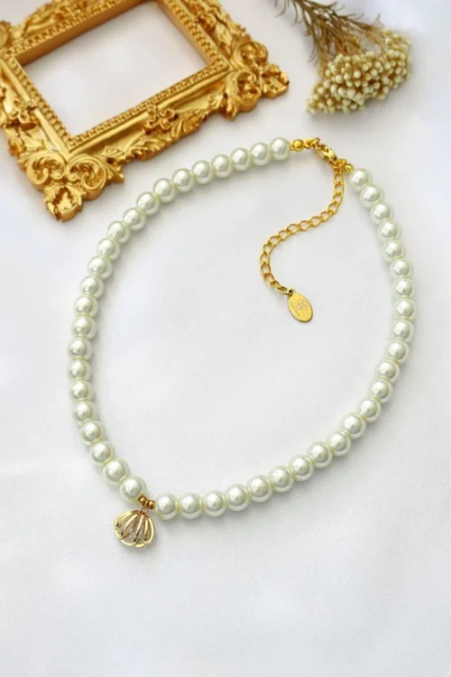 "Ocean Treasure" | 24K Czech Pearls Choker - Image 2
