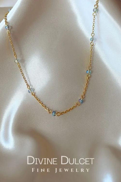 "Mermaid Vibes" | 18K Crystals Chain Choker - Image 3