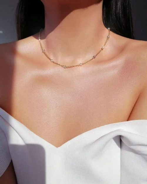 "Mermaid Vibes" | 18K Crystals Chain Choker - Image 2
