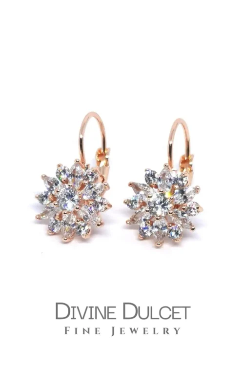 "Diamond Sunflower" | 18K Huggie Hoops - Image 4