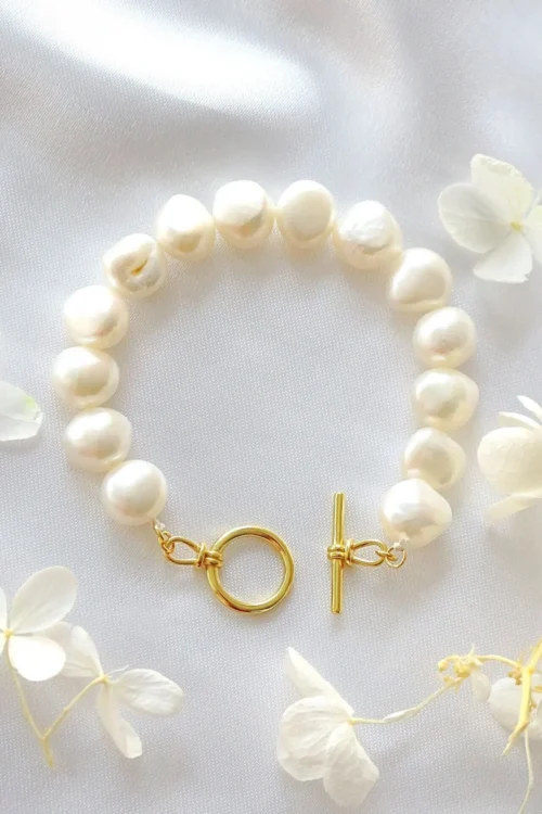 24K Baroque Freshwater Pearls Bracelet - Image 2
