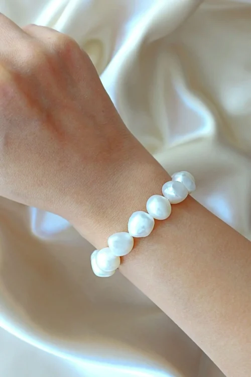 24K Baroque Freshwater Pearls Bracelet - Image 5