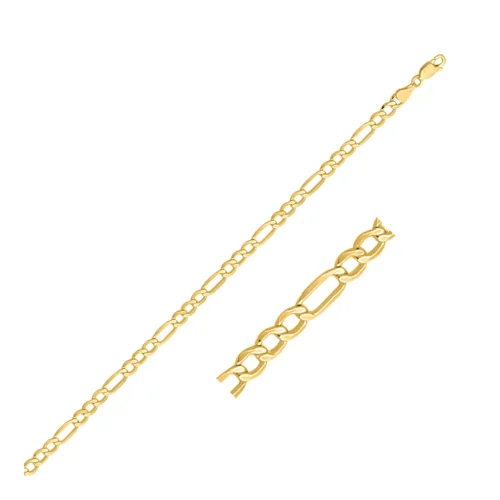 4.6mm 10k Yellow Gold Lite Figaro Bracelet - Elegant and Durable