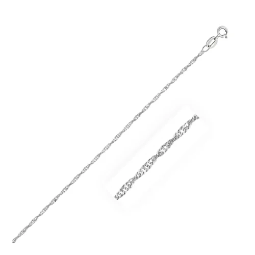 10k White Gold Singapore Bracelet 1.5mm - Image 2