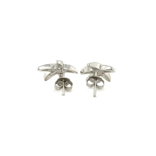 Sterling Silver Starfish Earrings with Cubic Zirconias - Image 3