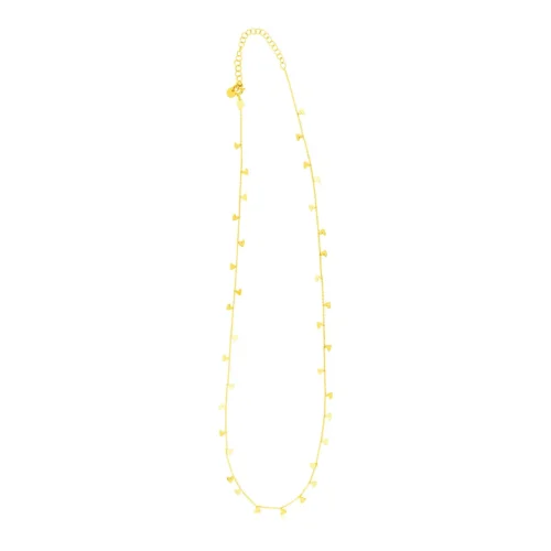 Elegant 14K Yellow Gold Necklace with Dangling Hearts | Perfect Gift for Her