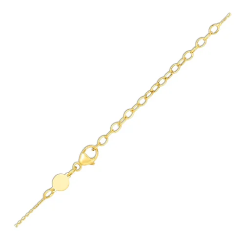 14k Yellow Gold Necklace with Rounded Tear Drop Pendant - Image 3