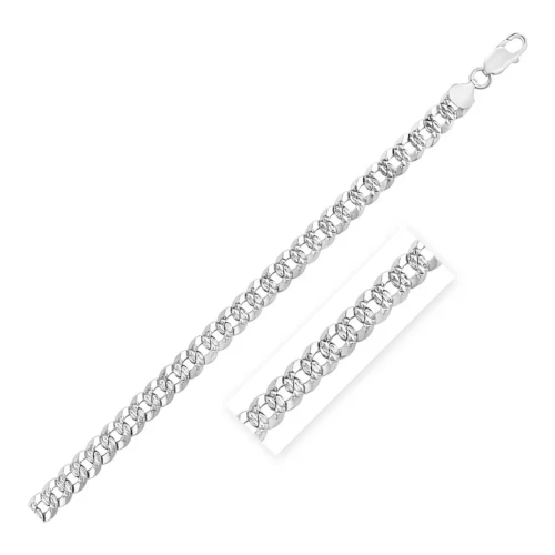 Sterling Silver Rhodium Plated Curb Chain 7.3mm - Image 7