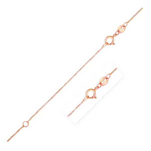 Double Extendable Box Chain in 14k Rose Gold (0.6mm) - Image 2