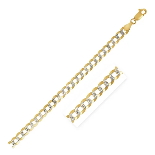 3.2 mm 14k Two Tone Gold Pave Curb Chain - Image 4