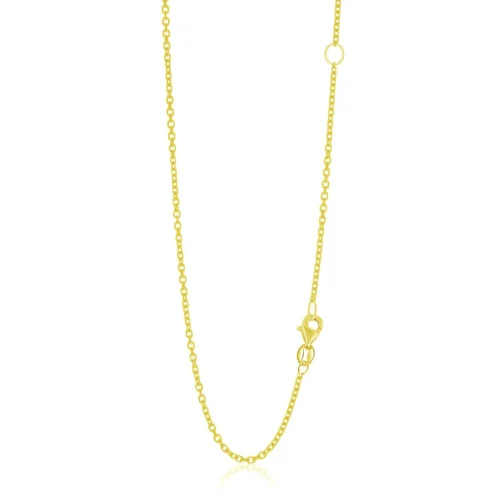 14k Yellow Gold Adjustable Cable Chain 1.5mm - Image 2