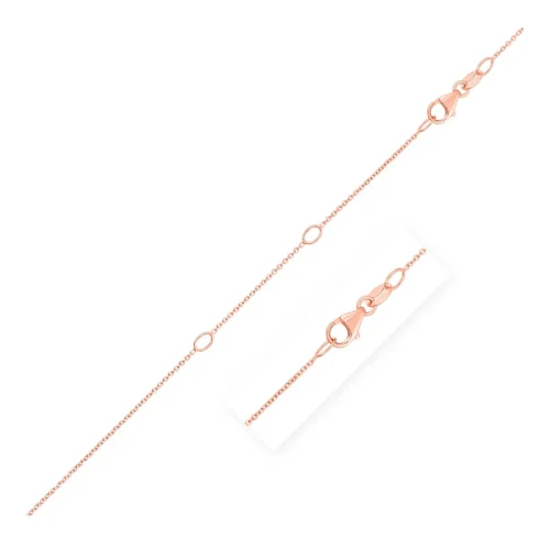 Elegant Double Extendable 14k Rose Gold Cable Chain - 1.0mm
