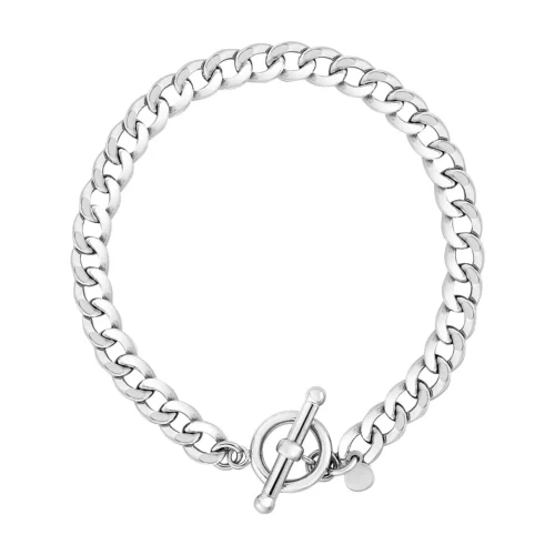 Elegant Sterling Silver Polished Wide Link Toggle Bracelet - Perfect for Any Occasion