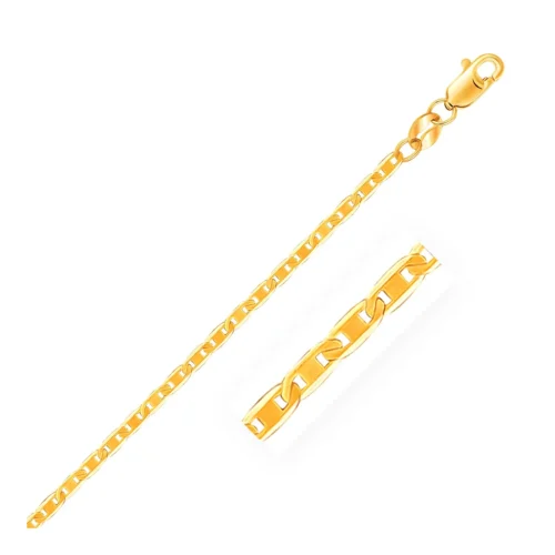 14K Yellow Gold Mariner Link Chain 1.7mm - Elegant and Durable Jewelry
