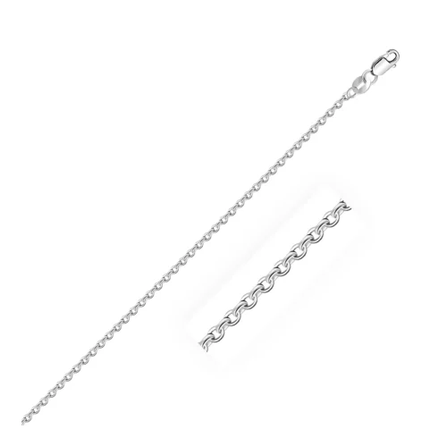 14k White Gold Diamond Cut Cable Link Chain 1.5mm - Image 2