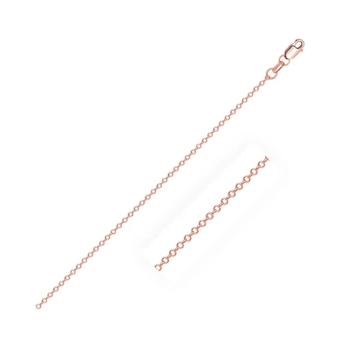 Diamond Cut Cable Link Chain in 14k Rose Gold (0.8 mm) - Image 4