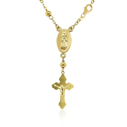 14k Tri-Color Gold Rosary Style Bracelet - Image 2