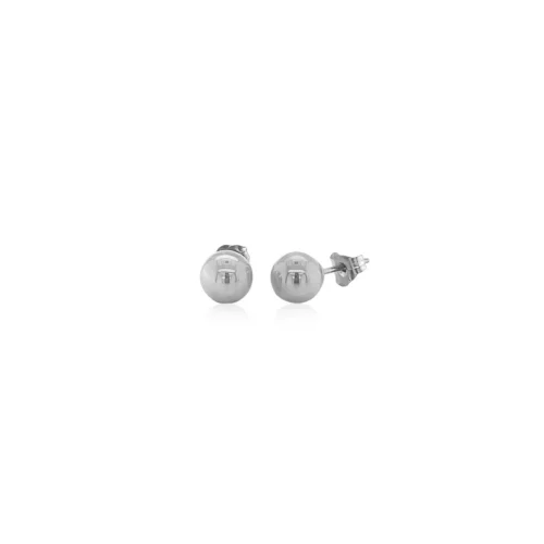 14k White Gold Classic Round Stud Earrings (6.0 mm) - Elegant Jewelry for Every Occasion - Image 2