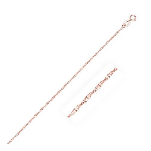 14k Rose Gold Singapore Chain 1.0mm - Image 2