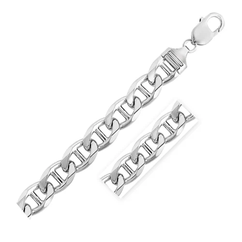 Sterling Silver Rhodium Plated Mariner Chain 10mm - Image 3