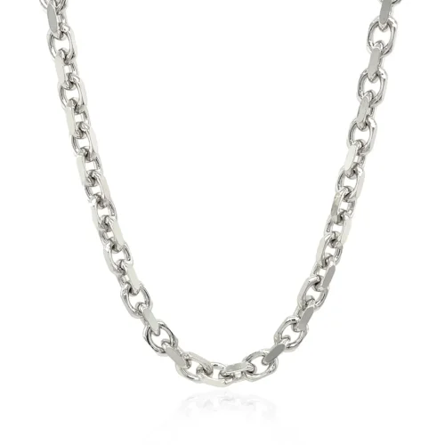 Sterling Silver Rhodium Plated Anchor Chain (4.5 mm) - Image 2