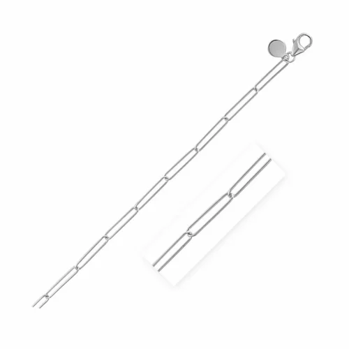 Elegant 14k White Gold Wire Paperclip Bracelet - 2.7mm | Timeless & Chic Jewelry