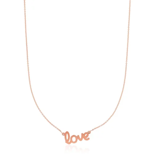14k Rose Gold Script LOVE Necklace