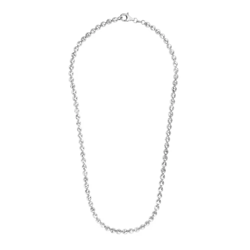 Elegant 5mm Sterling Silver Rhodium Plated Bead Chain Necklace - 18 & 20 Inch Options - Image 3