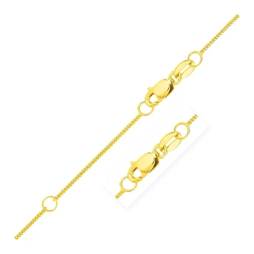 Elegant Extendable Gourmette Chain in 14k Yellow Gold (0.9mm) - Perfect for Any Occasion