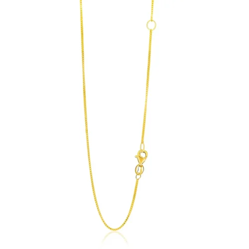 Elegant 14k Yellow Gold Adjustable Box Chain Necklace - 0.8mm