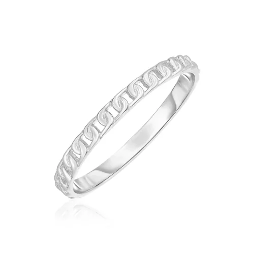 Elegant 14k White Gold Ring with Bead Texture - Perfect for Every Occasion