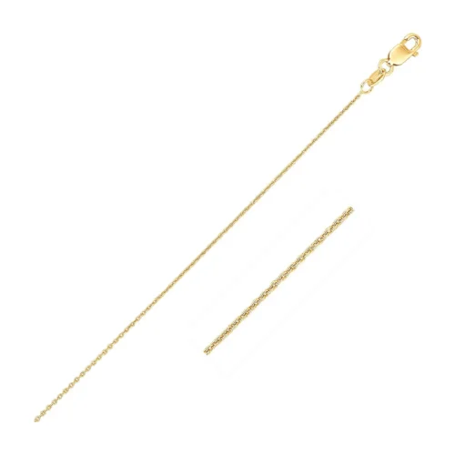 14k Yellow Gold Oval Cable Link Chain 0.6mm - Elegant & Durable Necklace for Everyday Wear