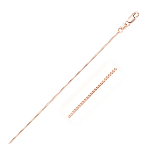 14k Rose Gold Classic Box Chain 0.6mm - Image 2