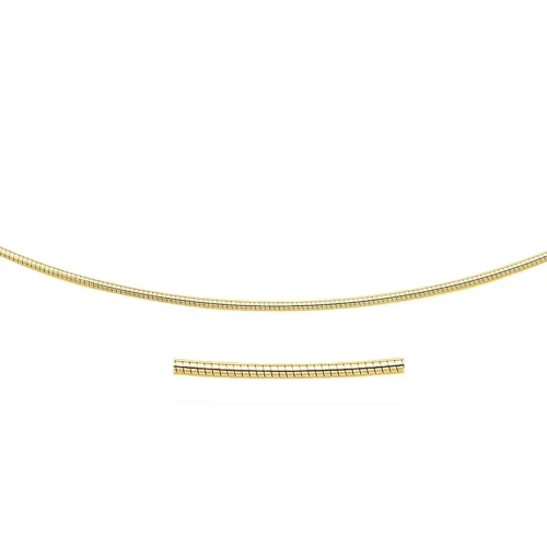 Elegant 14k Yellow Gold Round Omega Chain Necklace - Timeless Luxury
