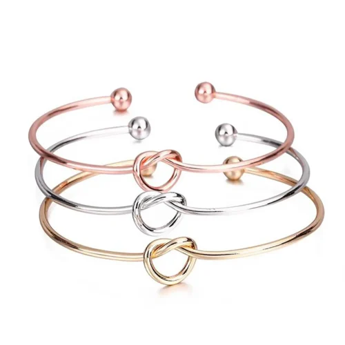 Silver Plated 3-Pack Knot Bangles