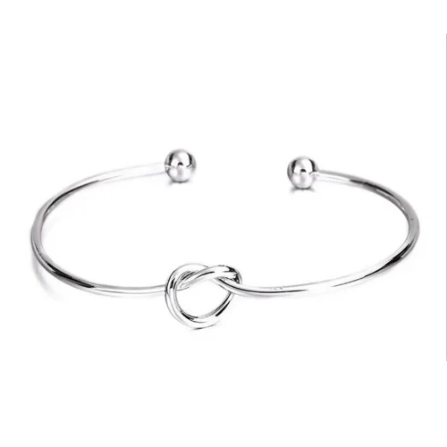 Silver Plated 3-Pack Knot Bangles - Image 3