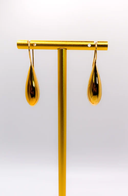 Italian Gilded Teardrop Statement Earrings - Image 5