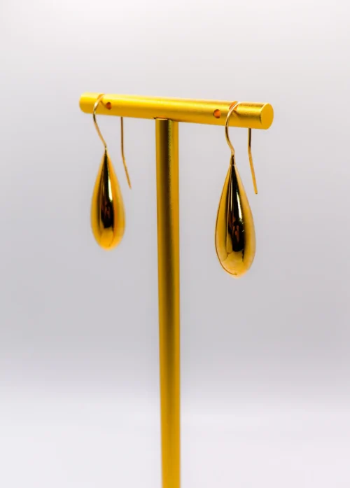 Italian Gilded Teardrop Statement Earrings - Image 4