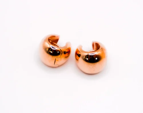 Italian Rose Gold Peanut-Shaped Earrings - Image 2