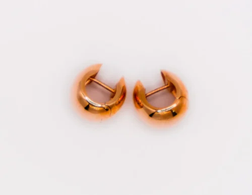Italian Rose Gold Peanut-Shaped Earrings - Image 5