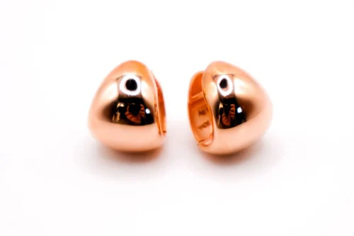 Italian Rose Gold Peanut-Shaped Earrings - Image 4
